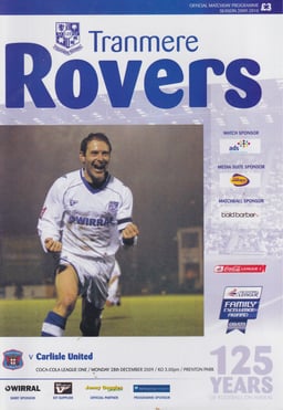 Tranmere Rovers v Carlisle United Match Programme 2009-12-28
